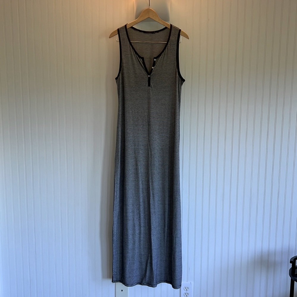 Max Jeans Striped Maxi Tank Dress - M